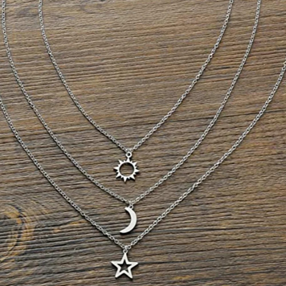 🍀 Sun ☀️ moon 🌙 and star ⭐ necklaces - 3 pk NWT